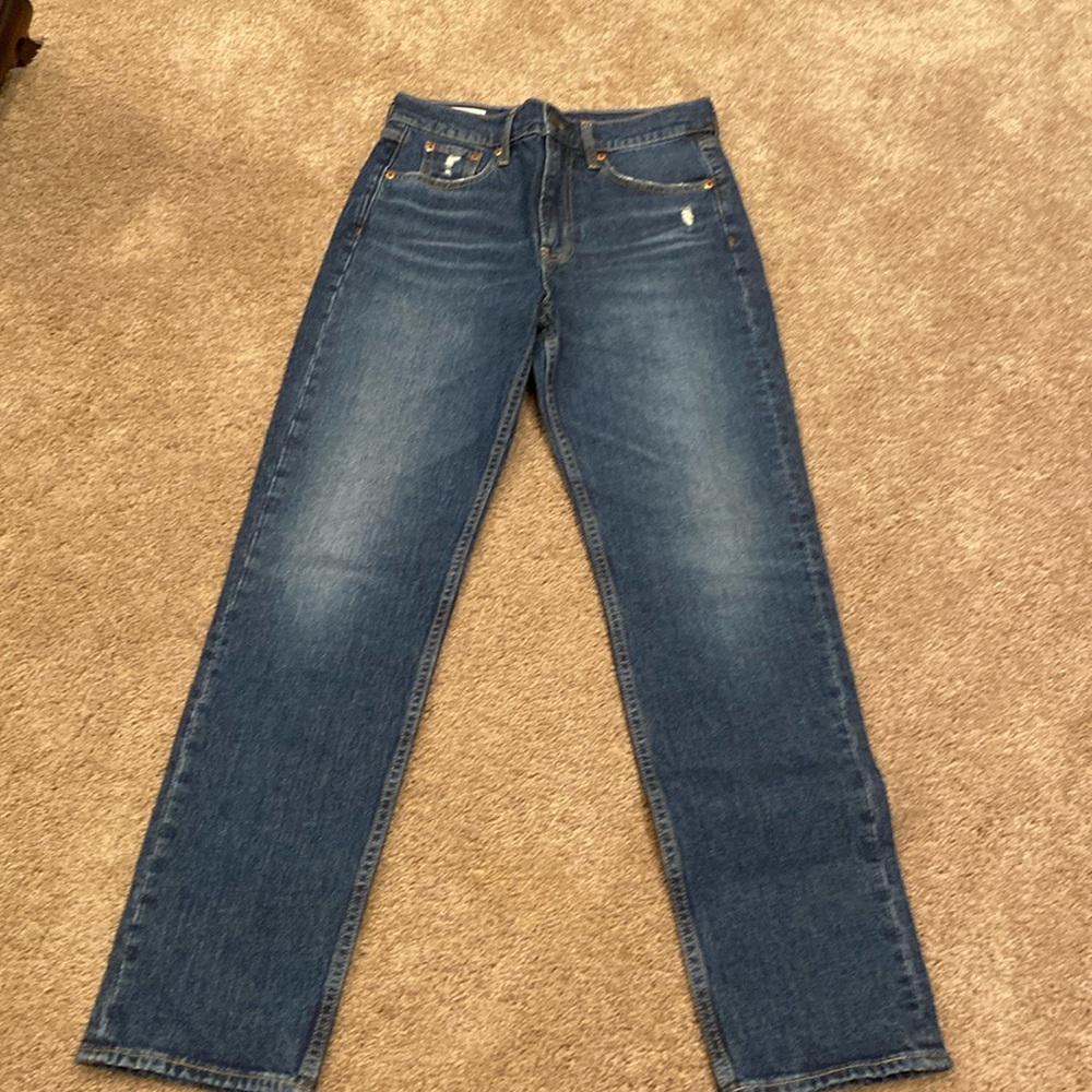 gap dark denim straight leg jean 27/4 Regular length